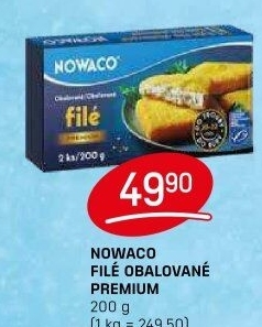 Rybí filé obalované mražené Premium Nowaco
