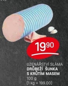 Šunka drůbeží s krůtím masem Sláma