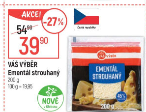 Sýr Ementál strouhaný Váš Výběr