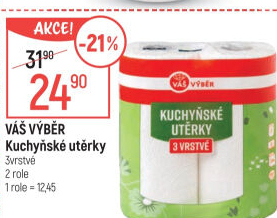 Utěrky kuchyňské 3vrstvé Váš Výběr