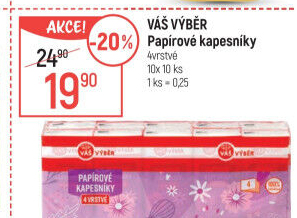 Papírové kapesníčky 4vrstvé Váš Výběr