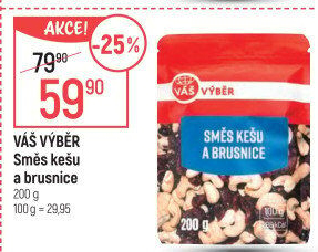 Směs kešu a brusnice Váš Výběr