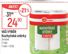 Utěrky kuchyňské 3vrstvé Váš Výběr