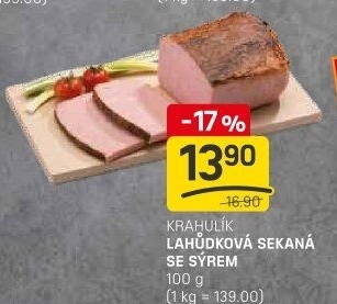 Sekaná lahůdková se sýrem Krahulík