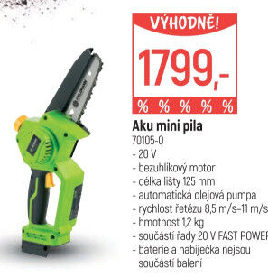 Akumulátorová řetězová mini pila FZP 70105-0 Fieldmann