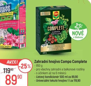 Hnojivo pro zahradní balkonové rostliny Complete Compo