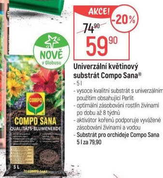 Substrát univerzální květinový Compo