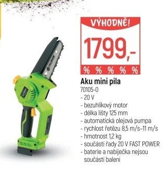 Akumulátorová řetězová mini pila FZP 70105-0 Fieldmann