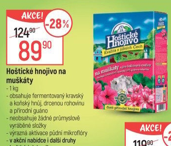 Hnojivo na muškáty Hoštické hnojivo