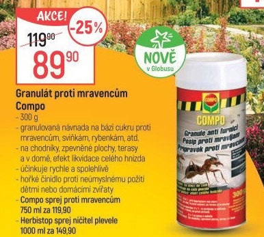 Přípravek proti mravencům granulát Compo