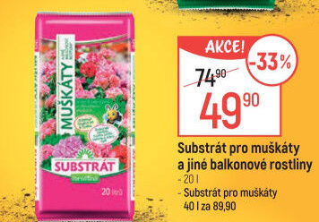 Substrát pro muškáty / pelargonie a jiné balkonové rostliny Forestina