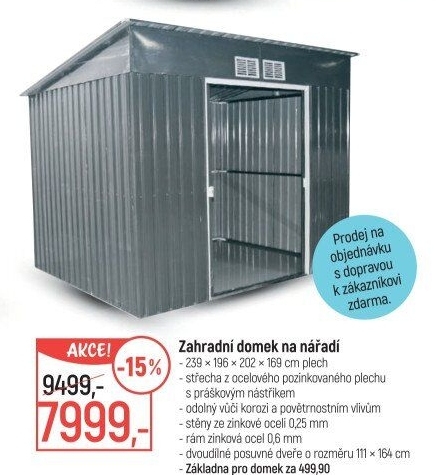 Zahradní plechový domek