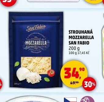 Strouhaná mozzarella San Fabio