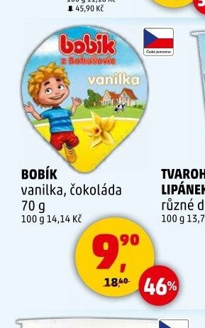 Bobík vanilka, čokoláda