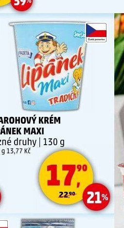 Tvarohový krém Lipánek Maxi různé druhy