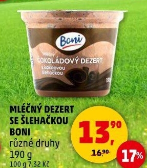 Dezert mléčný se šlehačkou Boni