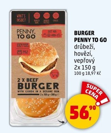 Hovězí burger Penny To Go
