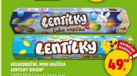 Lentilky mini vajíčka Orion