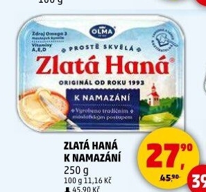 Margarín k namazání Zlatá Haná Olma