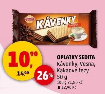 Oplatky Kávenky Sedita