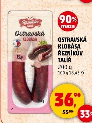 Ostravská klobása Řezníkův talíř