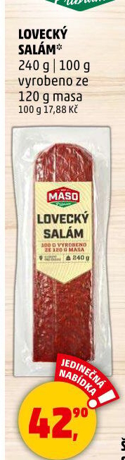 Salám lovecký Maso Příbram