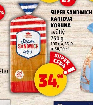 Super sandwich Karlova Koruna