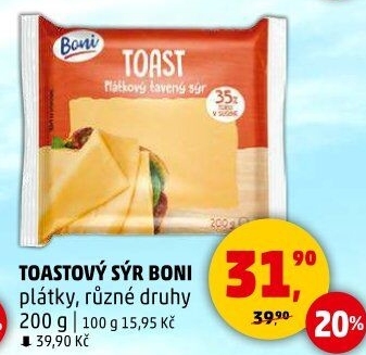 Sýr tavený toast Boni