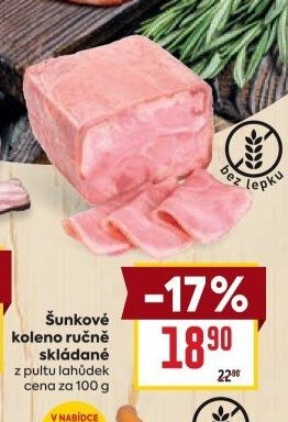 Šunkové koleno ručně skládané z pultu lahůdek