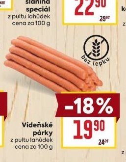 Vídeňské párky z pultu lahůdek