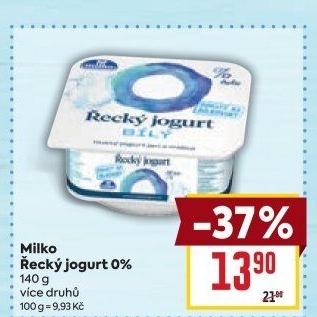 Bílý jogurt řecký 0% Milko