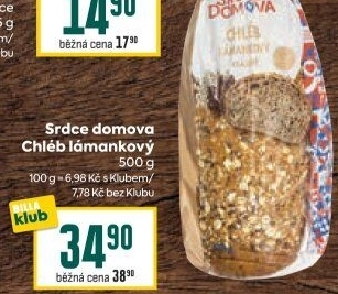 Chléb lámankový Srdce Domova