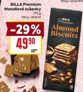 Sušenky mandlové Premium Billa