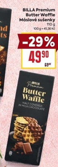 Sušenky máslové waffle Billa Premium