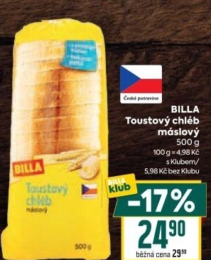 Toustový chléb Billa