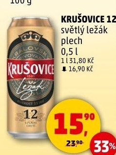 Pivo světlý ležák Královský 12° Krušovice