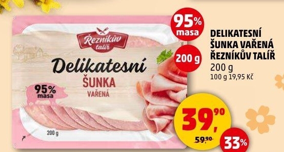 Šunka delikatesní vařená Řezníkův talíř