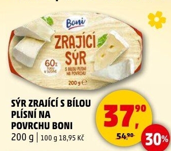 Sýr zrající s bílou plísní na povrchu Boni