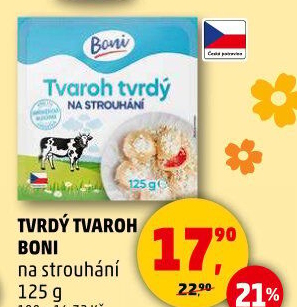 Tvaroh tvrdý na strouhání Boni
