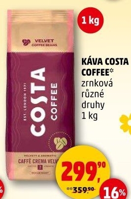 Zrnkové kávy Costa Coffee