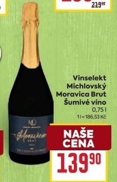 Víno šumivé Brut Moravica Vinselekt Michlovský