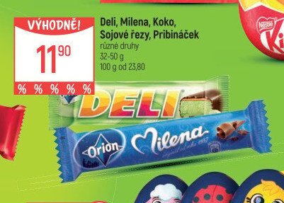 Deli, Milena, Koko, Sojové řezy, Pribináček 32-50 g