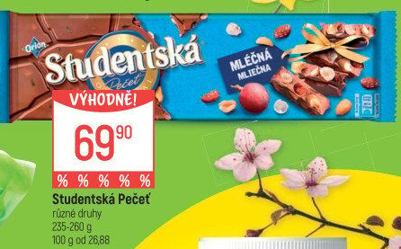 Čokoláda Studentská pečeť Orion