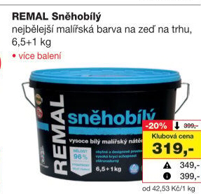 Malířský nátěr Sněhobílý Remal