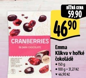 Brusinky klikvy v čokoládě Emma