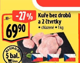 Kuře + 2 kuřecí čtvrtky