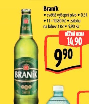 Pivo světlé výčepní 10° Braník