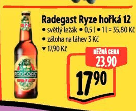 Pivo světlý ležák 12° Ryze hořká Radegast