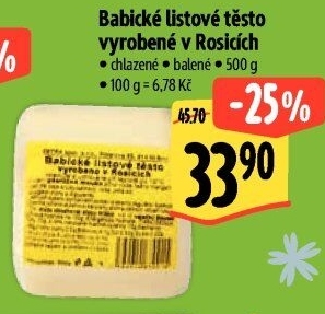 Těsto listové babické Šetra