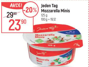Sýr Mozzarella Minis Jeden Tag